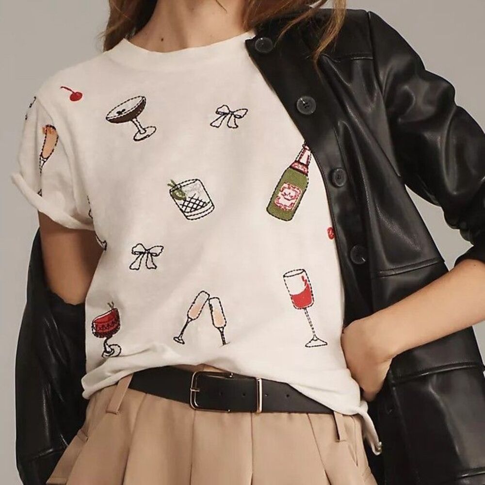 By Anthropologie Maeve The Caitlin Boxy T-Shirt Blouse Top White XXS 286878